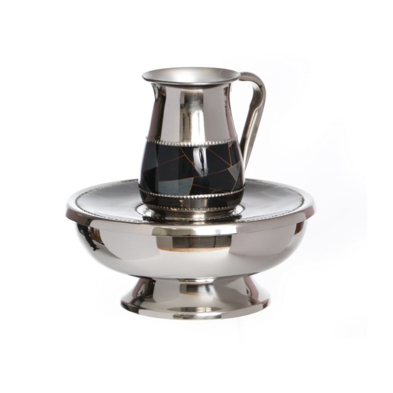 Stainless Steel Mayim Achronim Set Black and Gold ... | Mayim Achronim