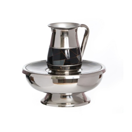 Stainless Steel Mayim Achronim Set Black and Gold ... | Mayim Achronim