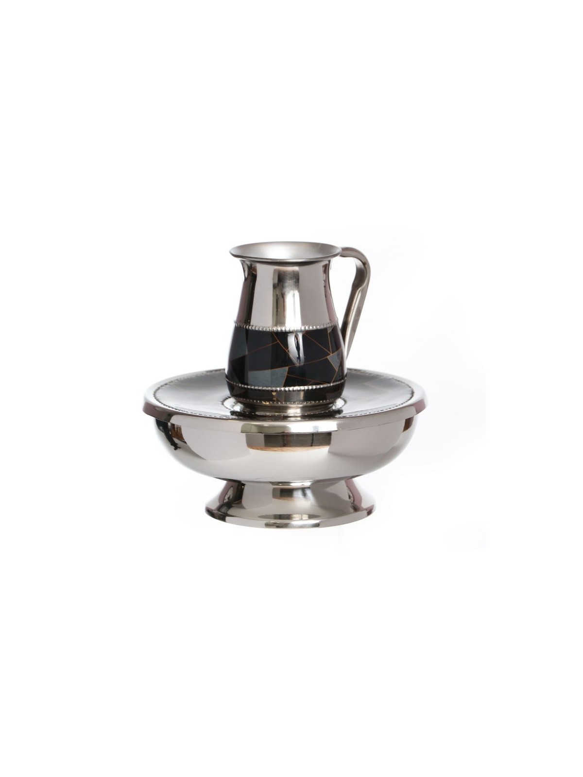 Stainless Steel Mayim Achronim Set Black and Gold ... | Mayim Achronim