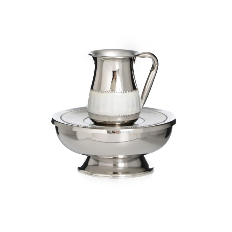 Silver Plated Mayim Achronim Jug and Bowl with Lid... | Mayim Achronim