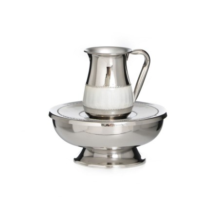 Silver Plated Mayim Achronim Jug and Bowl with Lid... | Mayim Achronim