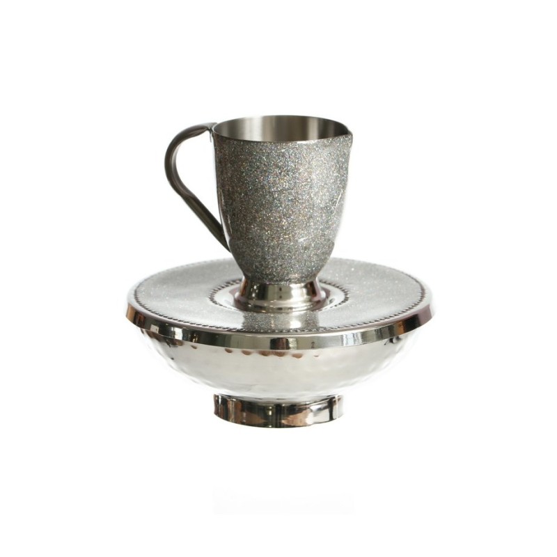 Silver Plated Three Piece Mayim Achronim Set Hamme... | Mayim Achronim