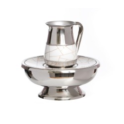 Stainless Steel Mayim Achronim Set White and Gold ... | Mayim Achronim