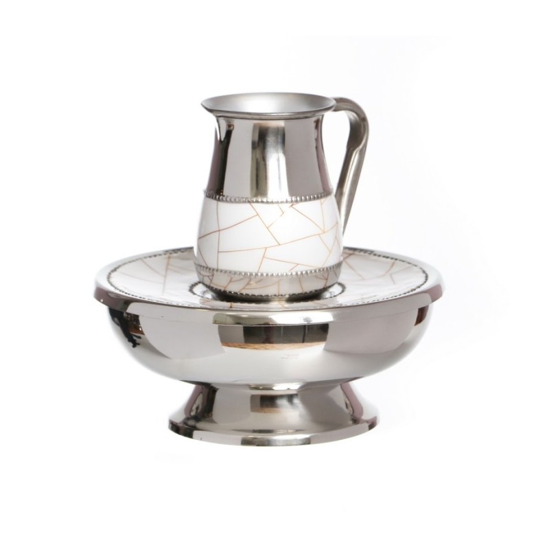Stainless Steel Mayim Achronim Set White and Gold ... | Mayim Achronim
