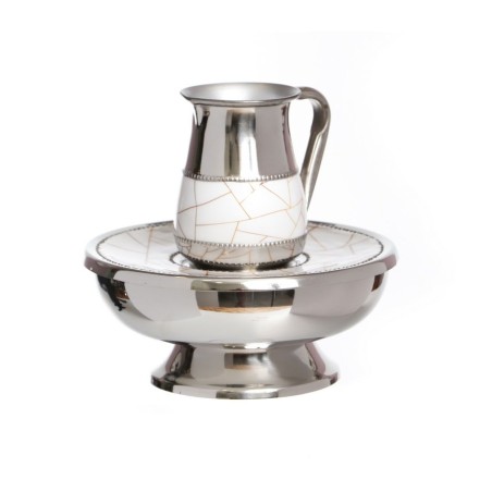 Stainless Steel Mayim Achronim Set White and Gold ... | Mayim Achronim