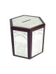 Silver Plated Hexagonal Wooden Tzedakah box | Tzedakah boxes