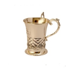 Silver Plated Gleaming Netilat Yadayim Wash Cup Geometr... | Wash Cups