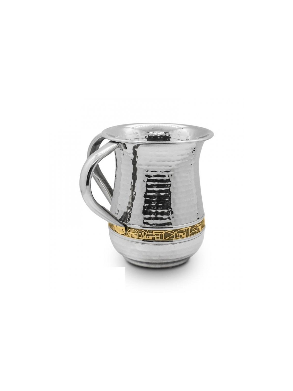 Stainless Steel Netilat Yadayim Wash Cup Hammered Silve... | Wash Cups