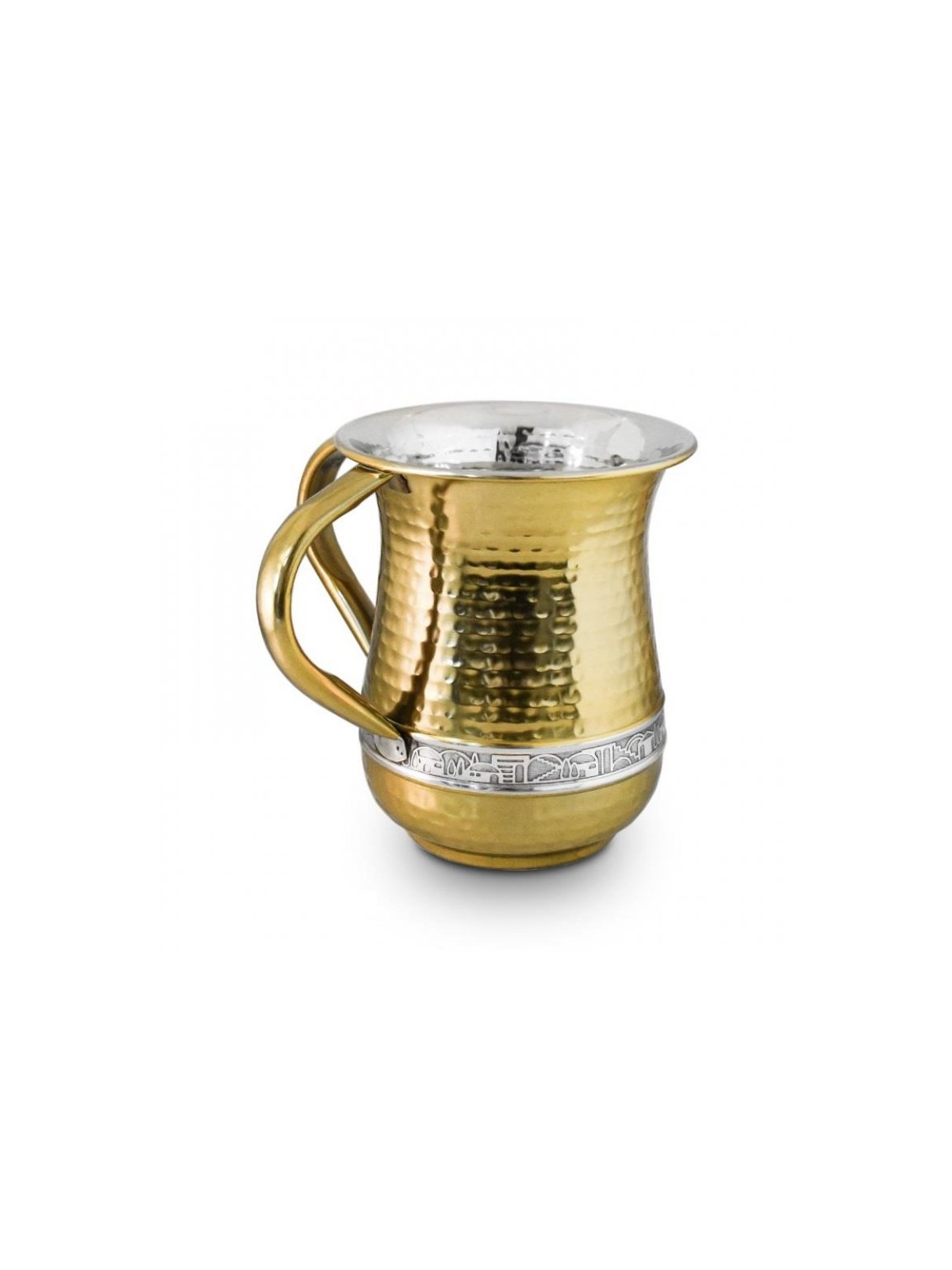 Stainless Steel Netilat Yadayim Wash Cup Hammered Gold ... | Wash Cups