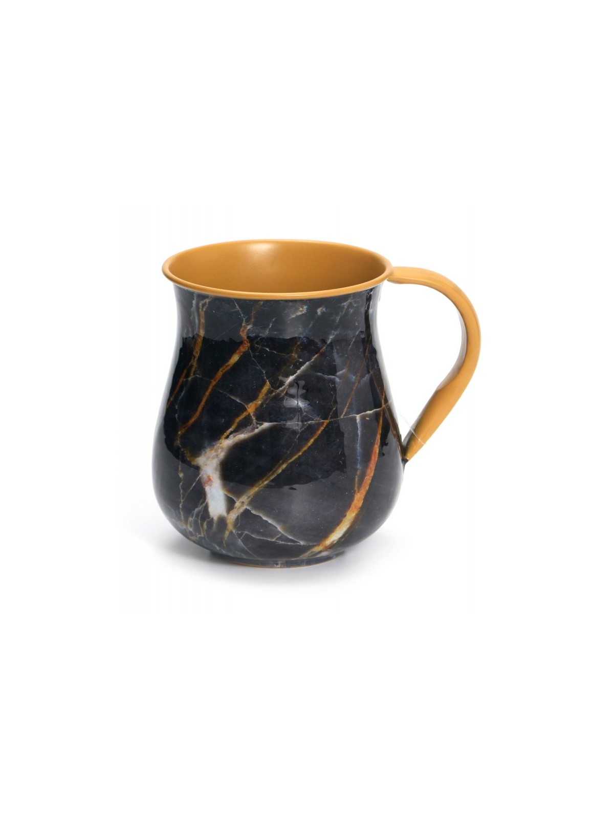 Stainless Steel Black and Gold Marble Design Wash Cup | Wash Cups