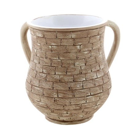 Polyresin Netilat Yadayim Wash Cup Jerusalem Wall Desig... | Wash Cups