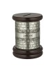 Round Brown Wood Charity Box with Metal Plate Depi... | Tzedakah boxes