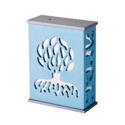 Agayof Tree Of Life Aluminum Tzedakah Box Teal | Tzedakah boxes