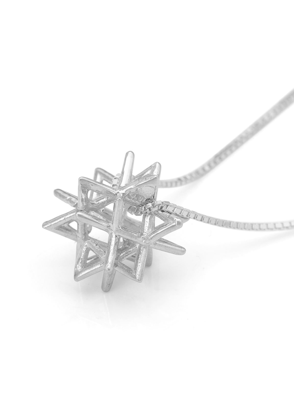 Sterling Silver Merkaba Star of David Kabbalah Necklace