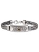 Shema Yisrael: Sterling Silver Men's Bracelet with Gold Star of David