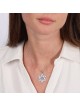 925 Sterling Silver Interlocked Star of David Pendant Necklace with Bl