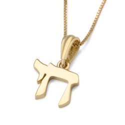 Dainty 14K Gold Chai Pendant - Yellow or White Gold