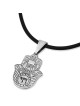 Sterling Silver Hamsa Necklace with Chai