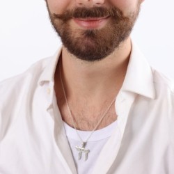 Sterling Silver Chai Pendant Necklace - Am Yisrael Chai