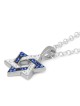 Zircon Stone-Encrusted 925 Sterling Silver Star of David Pendant Neckl