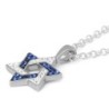 Zircon Stone-Encrusted 925 Sterling Silver Star of David Pendant Neckl