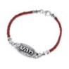 Sterling Silver & Leather Kabbalah Healing Bracelet
