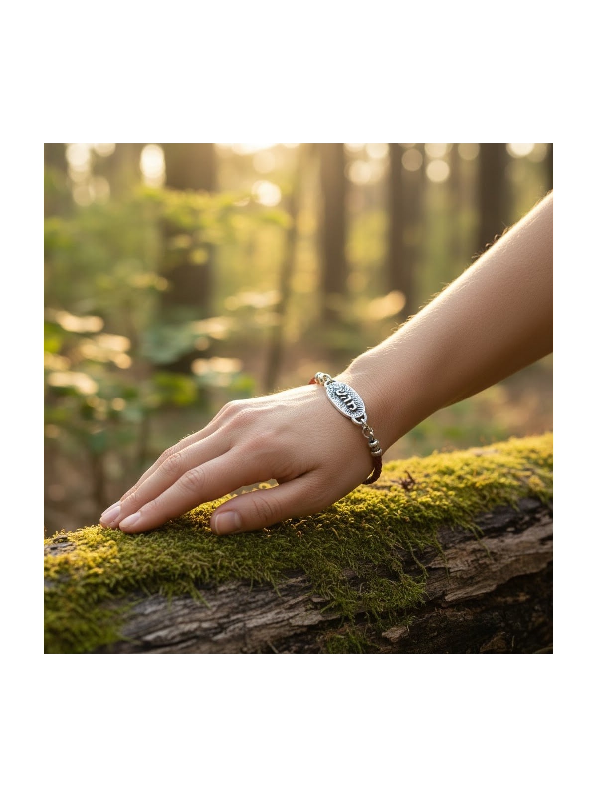 Sterling Silver & Leather Kabbalah Healing Bracelet