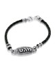 Sterling Silver & Leather Kabbalah Healing Bracelet