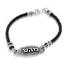 Sterling Silver & Leather Kabbalah Healing Bracelet