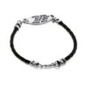 Sterling Silver & Leather Kabbalah Healing Bracelet
