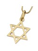 Stylish 14K Yellow Gold Star of David Pendant Necklace