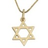 Stylish 14K Yellow Gold Star of David Pendant Necklace