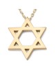 Deluxe 14K Gold Star of David Pendant Necklace - Unisex