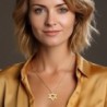 Deluxe 14K Gold Star of David Pendant Necklace - Unisex