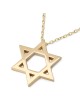 Deluxe 14K Gold Star of David Pendant Necklace - Unisex