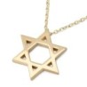 Deluxe 14K Gold Star of David Pendant Necklace - Unisex