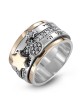 Star of David Spinner Ring with Hebrew Verses and Pomegranate Detail i