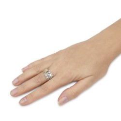 Star of David Spinner Ring with Hebrew Verses and Pomegranate Detail i