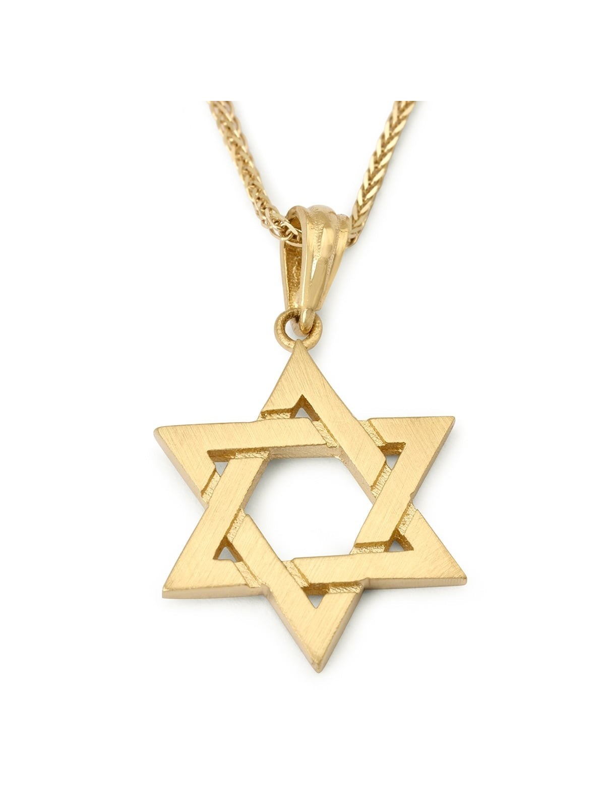 14K Gold Interconnecting Star of David Pendant - Yellow or White Gold