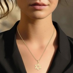 14K Gold Interconnecting Star of David Pendant - Yellow or White Gold