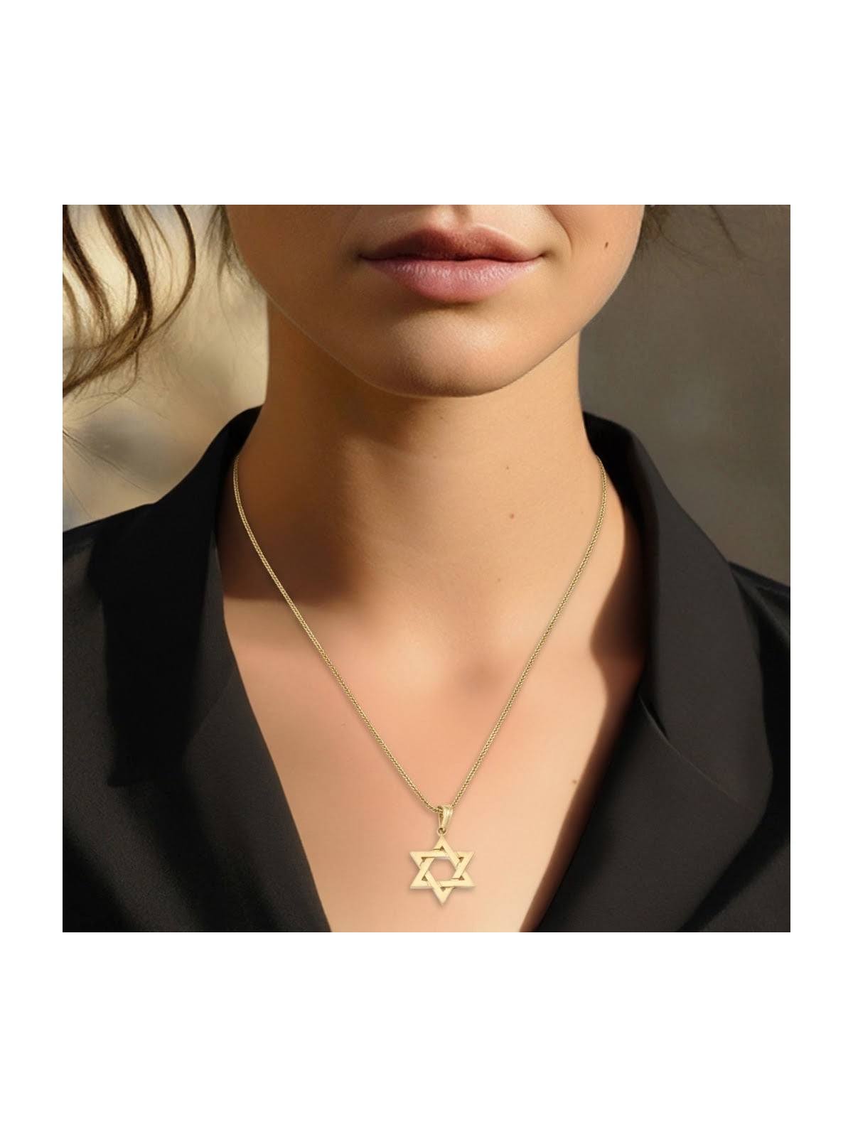 14K Gold Interconnecting Star of David Pendant - Yellow or White Gold