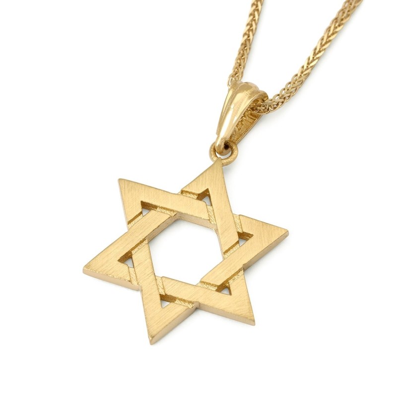 14K Gold Interconnecting Star of David Pendant - Yellow or White Gold