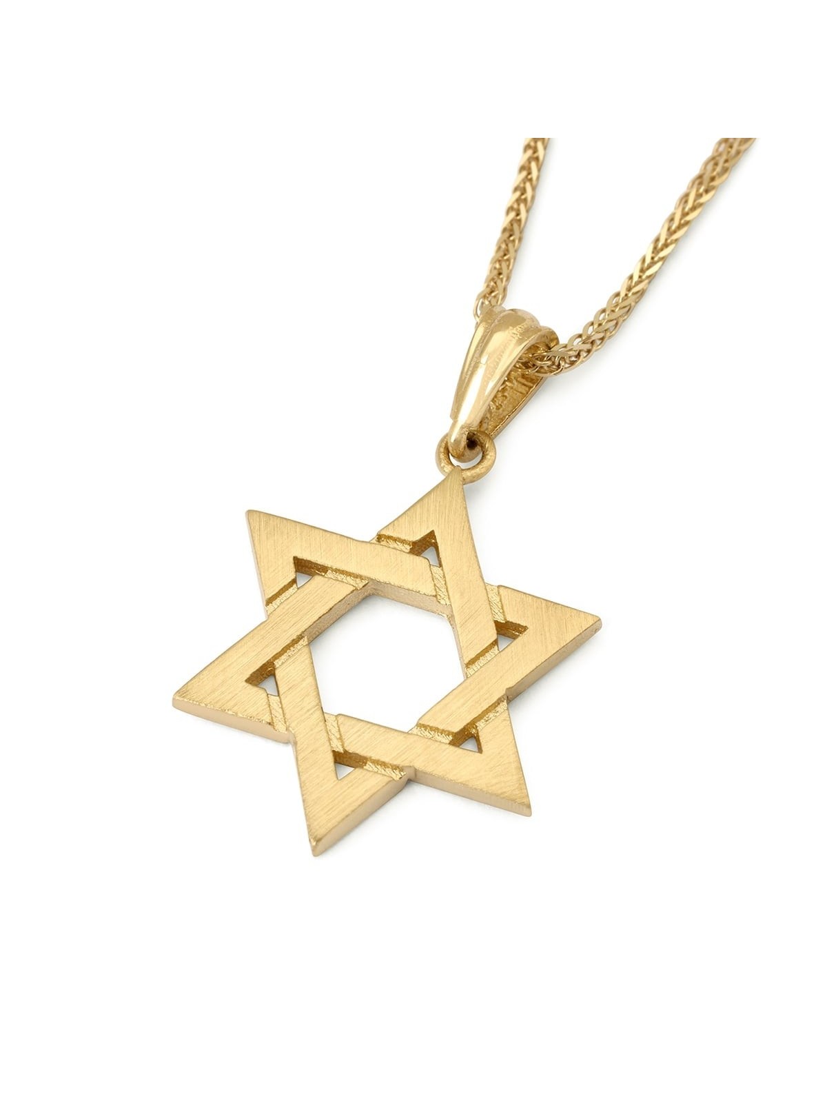 14K Gold Interconnecting Star of David Pendant - Yellow or White Gold