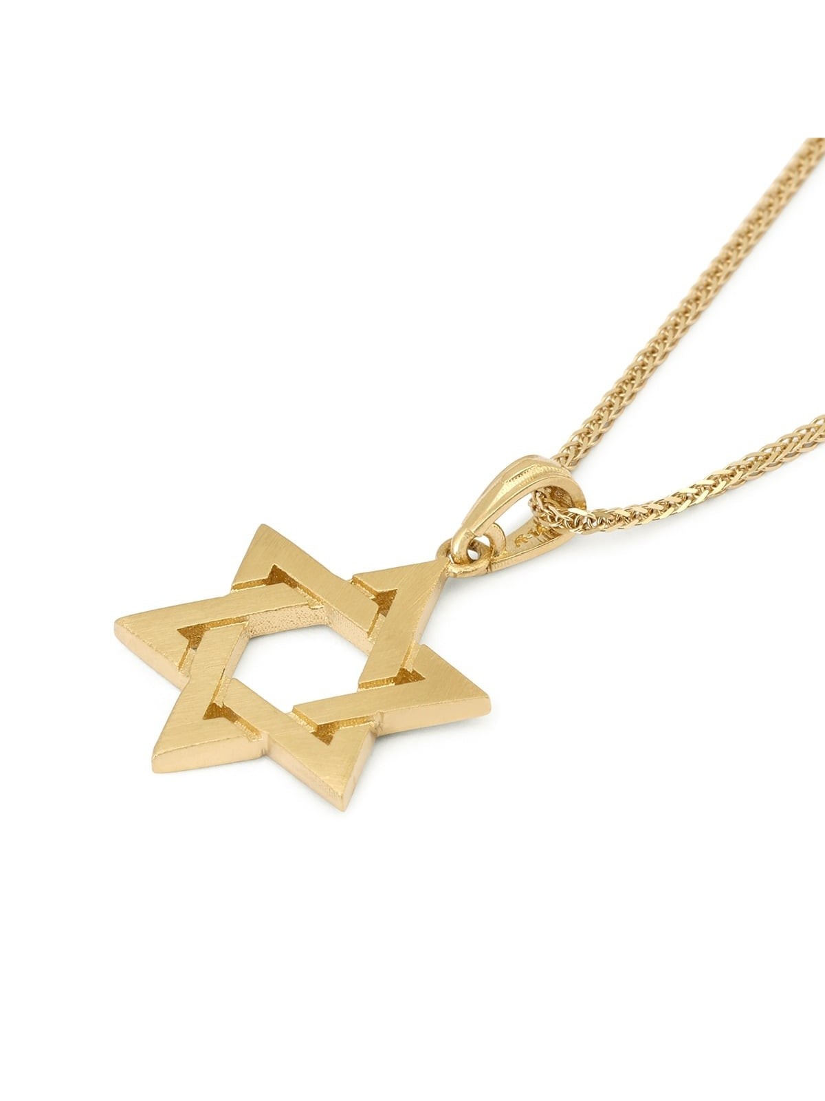 14K Gold Interconnecting Star of David Pendant - Yellow or White Gold