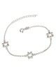 925 Sterling Silver Multiple Star of David Bracelet - Rhodium Plated