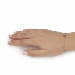 925 Sterling Silver Multiple Star of David Bracelet - Rhodium Plated