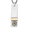 Shema Yisrael: Silver and Gold 'Dog Tags' Pendant for Men