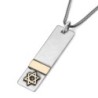 Shema Yisrael: Silver and Gold 'Dog Tags' Pendant for Men