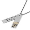 Shema Yisrael: Silver and Gold 'Dog Tags' Pendant for Men