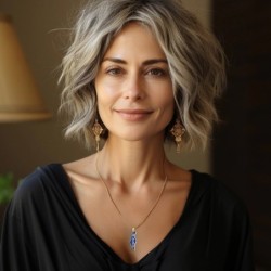 14K Gold and Blue Enamel Map of Israel Pendant with Am Yisrael Chai